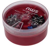 NWS 144-BI-400 Assortiment d'embouts simples 0.5 mm², 0.75 mm², 1 mm², 1.5 mm², 2.5 mm² partiellement isolé bleu, gris, noir