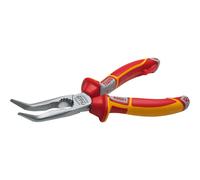 NWS Pince à bec plat VDE 205 mm coudée à 45° - en acier à outils - forgée - trempée à l'huile - trempée par induction - Germany