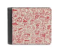 NWTPK Porte-monnaie à encre rouge graffiti imprimé porte-cartes de crédit adapté pour stocker de l'argent liquide, cartes de crédit, cartes d'identité, style, taille unique, contemporain, Style :,