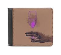 NWTPK Porte-monnaie avec pince à billets en verre de champagne imprimé pour cartes de crédit, cartes d'identité, style, taille unique, contemporain, Style :, Taille unique, Contemporain