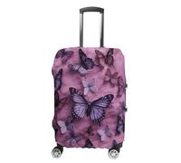 NWTRJ All Butterflies Are on Purple Background Housse de bagage de voyage élastique lavable Anti-poussière Anti-rayures Convient aux bagages de 48,3 à 81,3 cm, Style :, S