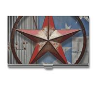 NWTRJ American Wastern Texas Star Porte-cartes de visite fin et portable en métal pour homme et femme, Style :