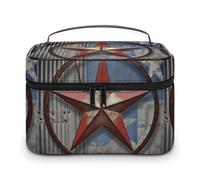 NWTRJ American Wastern Texas Star Trousse de maquillage portable étanche en cuir synthétique pour femme 25 x 18 x 15 cm, Style :, 25x18x15cm