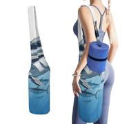 NWTRJ Bluefin Thunnus Sac fourre-tout pour tapis de yoga avec grande poche latérale Compatible avec la plupart des tailles de tapis