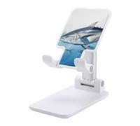 NWTRJ Bluefin Tuna Thunnus Support de téléphone portable à angle réglable en hauteur Support de téléphone de bureau pliable Compatible avec tous les téléphones portables