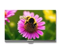 NWTRJ Bumble Bees Porte-cartes de visite fin et portable en métal pour homme et femme, Style :