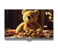 NWTRJ Dancing Bear Porte-cartes de visite fin et portable en métal pour homme et femme, Style :