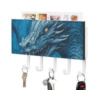 NWTRJ Dragon Cool Porte-clés pour fixation murale avec 5 crochets pour clés décoratifs pour entrée, porte d'entrée, couloir, bureau