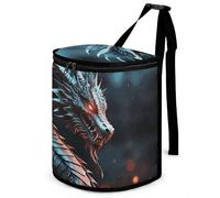 NWTRJ Dragon Poubelle de voiture avec couvercle réutilisable et étanche à suspendre pour véhicule, voyage, camping, pique-nique