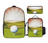 NWTRJ Ensemble de 3 sacs à dos de golf avec sac à déjeuner et trousse à crayons, sacs de voyage pour ordinateur portable, sac à dos léger et décontracté pour homme et femme