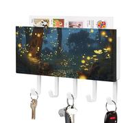 NWTRJ Fireflies Porte-clés mural avec 5 crochets décoratifs pour clés d'entrée, porte d'entrée, couloir, bureau