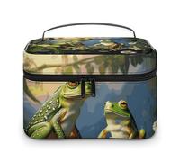 NWTRJ Frogs Sing on The Branches Trousse de maquillage de voyage portable étanche en cuir PU avec porte-pinceaux de maquillage pour femme Style 25 x 18 x 15 cm, Style :, 25x18x15cm