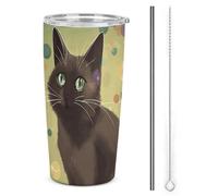 NWTRJ Gobelet isotherme de 591 ml en acier inoxydable avec couvercle et paille - Tasse à café de voyage pour café, thé et boissons