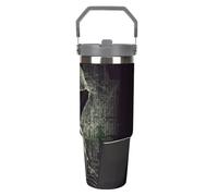 NWTRJ Hacker - Gobelet de 887 ml avec poignée sur le dessus - Tasse à café isotherme en acier inoxydable avec couvercle et paille - Bouteille d'eau étanche pour homme et femme