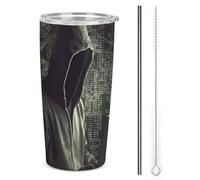 NWTRJ Hacker Gobelet isotherme de 591 ml en acier inoxydable avec couvercle et paille pour café, thé, boissons