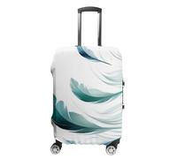 NWTRJ Housse de bagage de voyage à plumes bleues, élastique, lavable, anti-poussière et anti-rayures pour valises de 48,3 à 81,3 cm, taille M