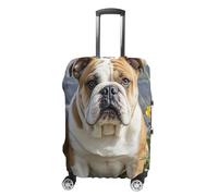 NWTRJ Housse de bagage de voyage avec motif bouledogue amusant - Élastique - Lavable - Anti-poussière - Anti-rayures - Convient aux bagages de 48 à 81 cm, Style :, L