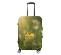 NWTRJ Housse de bagage de voyage élastique lavable anti-poussière et anti-rayures pour bagages de 48,3 à 81,3 cm, motif papillon jaune sur l'herbe, taille S