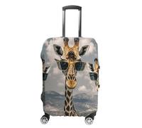NWTRJ Housse de protection élastique lavable et anti-poussière pour valise de 48,3 à 81,3 cm - Motif girafes portant des lunettes de soleil, Style :, S