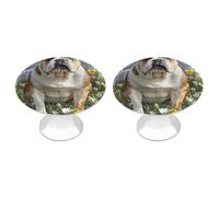 NWTRJ Lot de 2 boutons d'armoire de cuisine de style moderne, boutons de tiroir ronds amusants pour la maison, le bureau, la cuisine