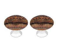 NWTRJ Lot de 2 boutons d'armoire de cuisine de style moderne en tissu africain tribal pour la maison, le bureau, la cuisine