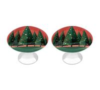 NWTRJ Lot de 2 boutons d'armoire de cuisine de style moderne pour tiroir, commode, arbre de Noël, boutons de tiroir ronds pour la maison, le bureau, la cuisine