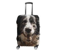 NWTRJ Pastor Border Collie Housse de bagage de voyage élastique lavable anti-poussière anti-rayures pour valise de 48,3 à 81,3 cm, Style :, L