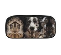 NWTRJ Pastor Border Collie Trousse à crayons en cuir imperméable de grande capacité pour homme et femme, Style :, Taille unique