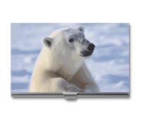 NWTRJ Polar Bear Porte-cartes de visite fin et portable en métal pour homme et femme, Style :