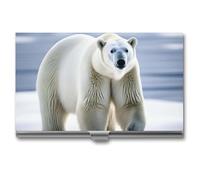 NWTRJ Polar Bear Porte-cartes de visite fin et portable en métal pour homme et femme, Style :