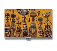 NWTRJ Porte-cartes de visite créatif de la culture africaine mince et portable en métal pour homme et femme, Style :