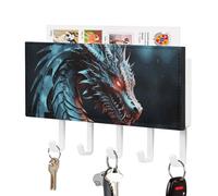 NWTRJ Porte-clés mural en forme de dragon avec 5 crochets - Organisateur de clés décoratif pour entrée, porte d'entrée, couloir, bureau