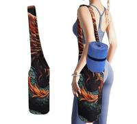 NWTRJ Sac de yoga long avec grande poche latérale pour tapis de yoga - Motif dragon chinois - Convient à la plupart des tailles de tapis