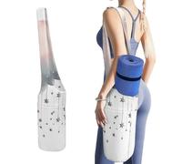 NWTRJ Sac de yoga long avec grande poche latérale pour tapis de yoga - Motif étoiles et nuages - Convient à la plupart des tailles de tapis