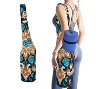 NWTRJ Sac de yoga vintage avec grande poche latérale pour tapis de yoga - Motif mandala - Convient à la plupart des tailles de tapis