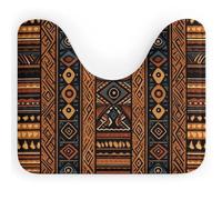 NWTRJ Tapis de toilette en forme de U ultra doux, super absorbant, antidérapant, en microfibre, motif africain traditionnel, tapis de sol pour salle de bain et WC