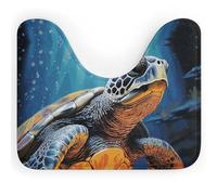 NWTRJ Tapis de toilette en forme de U ultra doux, super absorbant, antidérapant, en microfibre, tapis de sol peint en forme de tortue de mer pour salle de bain et WC