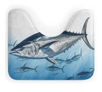 NWTRJ Tapis de toilette ultra doux et super absorbant en microfibre antidérapant en forme de U Thunnus pour salle de bain et WC
