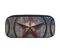 NWTRJ Trousse à crayons American Wastern Texas Star en cuir imperméable de grande capacité pour homme et femme, Style :, Taille unique