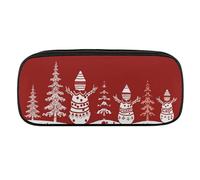 NWTRJ Trousse à crayons en cuir imperméable avec silhouette de bonhomme de neige de grande capacité pour homme et femme, Style :, Taille unique