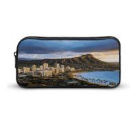 NWTRK Grande trousse à crayons hawaïenne avec tête de diamant et volcan - Trousse à crayons esthétique portable pour homme et femme - Jolie trousse de maquillage multifonction pour voyage, bureau,