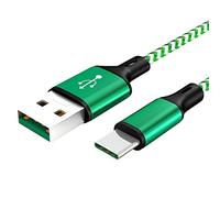 NXACETN Cable De Charge Rapide De Type C, Cordon De Transfert De Donn¨¦ES Tress¨¦ en Nylon Compatible avec Oppo FINDX VOOC Vert