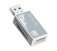 NXACETN Lecteur De Carte Multifonction USB 2.0 Adaptateur M¨¦moire Micro-SD/TF/CT/MS/SDHC/MMC Argent
