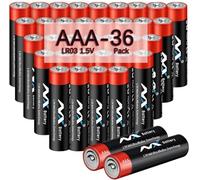 NXbettery 36 piles alcalines AAA, piles AAA haute performance triple AAA avec piles AAA durables, durée de vie de 10 ans pour jouets pour enfants, romotes, plusieurs disques