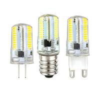 NXCVBNKZJ KJXP, 10pcs AC220V / 110V Silicone DIRIGÉ Ampoules de maïs E11 E12 E14 E17 G4 G8 G9 LED Lampe d'ampoule 64ELÉS Lustre Dimmable Remplacer les lampes halogènes 40W(Cold White,G4 220V)