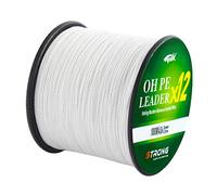 NXDHPLIENG Fil de pêche en polyéthylène tressé 12 brins 1000 m Blanc Haute performance Lignes de pêche super douces (Blanc, 1000 m -0.16 mm-33.1 lb-15 kg)