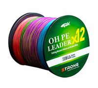 NXDHPLIENG PE Tressé 12 Brins 500m Fil de PêChe Blanc Solide Ligne de PêChe Superline Lignes de PêChe Flexibles (Multicolore, 500m-0.2 mm-39lb-17.7 kg)