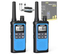 NXGKET Talkie walkie Professionnel,PMR446 sans Licence Talkie-walkie Longue Portée 1-5km,Rechargeable avec Batterie Li-ION Intégrées,16 Canaux Radio avec Lampe De Poche pour Camping