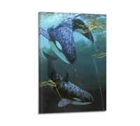 NXIYUHA Impression sur toile décorative Motif animaux marins 60 x 90 cm