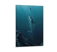 NXIYUHA Poster d'animaux marins Megalodon Peinture décorative sur toile 30 x 45 cm
